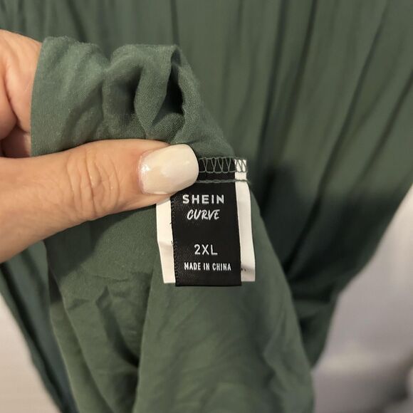 SHEIN Curve Dress Womens 2XL Embroidered Maxi Boho Flowy Short Sleeve Rayon - Picture 11 of 12